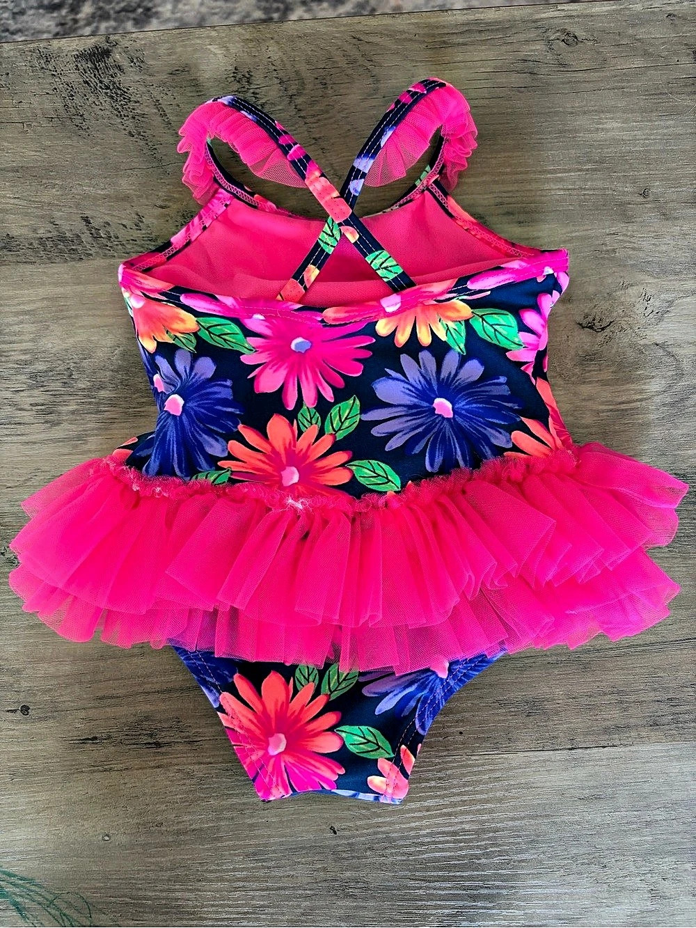 George Floral Ruffle One-Piece Size 6-12M Like New - Picture 2 of 3